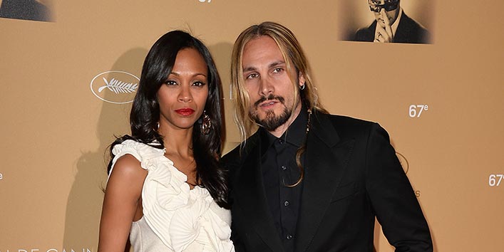 Marco Perego and Zoe Saldana