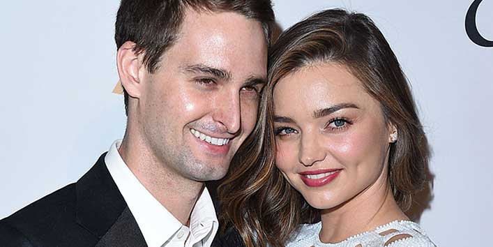 Evan Spiegel and Miranda Kerr
